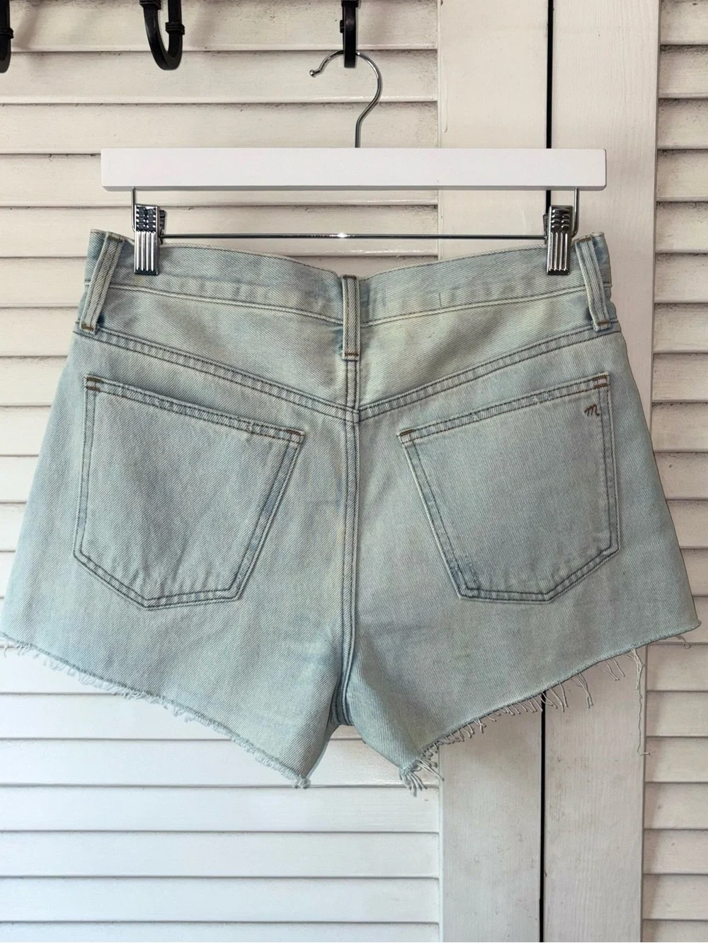 NWT Madewell Relaxed Denim Shorts 25 Light Wash Mid Rise Raw Hem